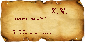 Kurutz Manó névjegykártya